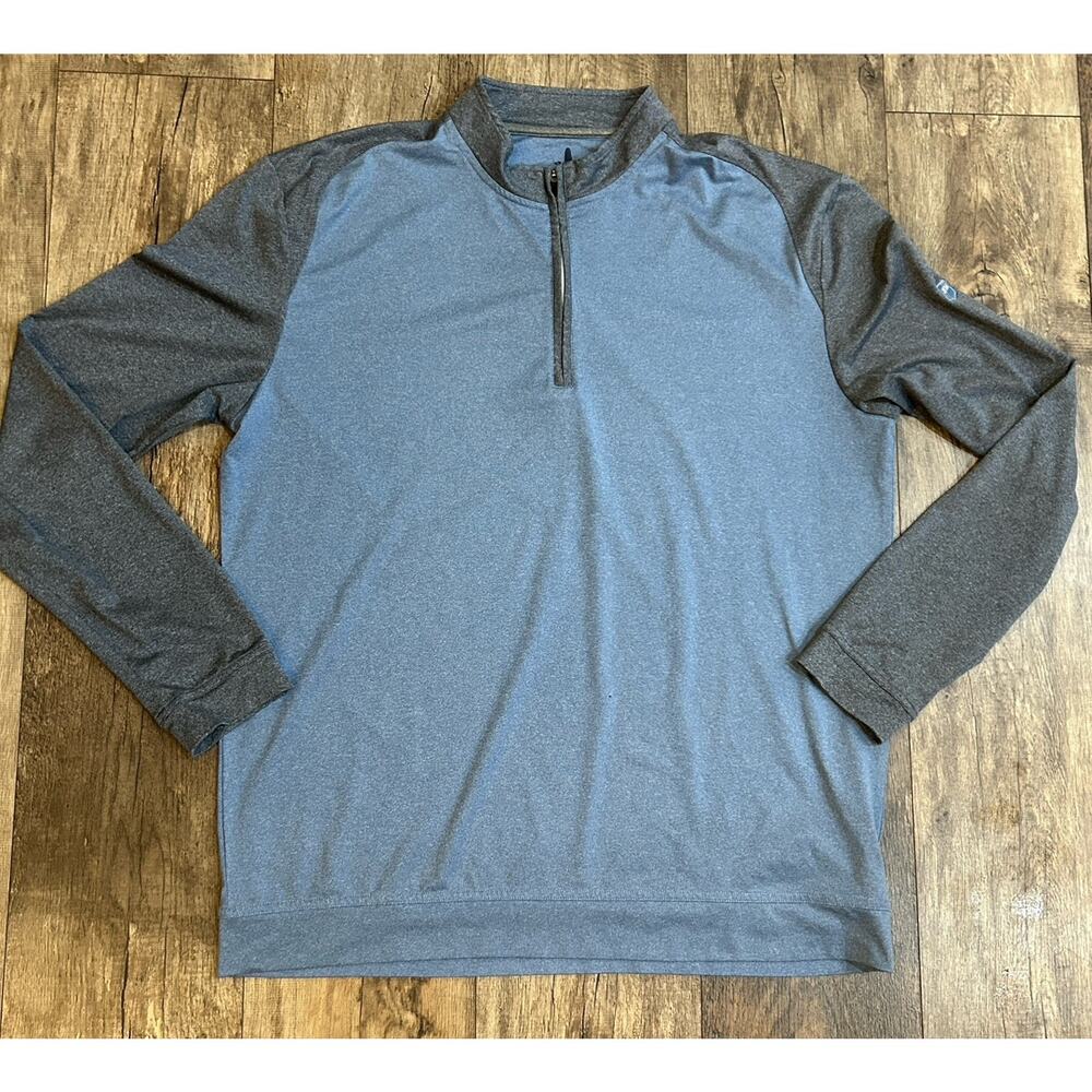 Johnnie-O Prep-Formance Quarter Zip Pullover Blue Gray XL Golf Athleisure Active